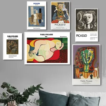 Художествени плакати и щампи на Пикасо Съвременната абстрактна живопис върху платно Декорации за дома в стаята Бескаркасная стенни художествена картина