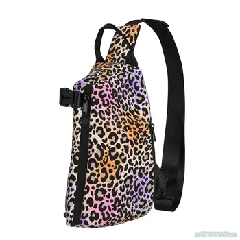 Цветна леопардовая чанта през рамо за жени, мъжки ежедневни нагрудная чанта, раница на рамо, раница за пътуване, излети на открито