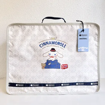 Чанта за компютър Cinnamoroll, преносима чанта за съхранение на Lesportsac, пътна чанта за пътуване 39*30 17*16.8 См, висок клас празничен подарък за рожден ден