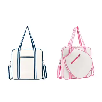 Чанта за тенис ракети, пътна чанта-тоут, здрава и стилна мултифункционална чанта 15x4x15 инча с преден джоб за активен отдих