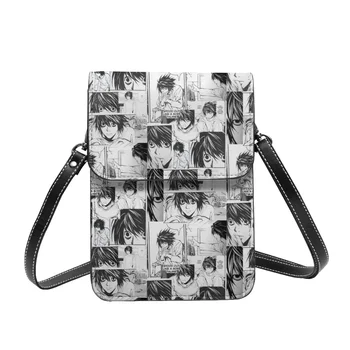 Чанта-колаж на Death Note, аниме, обемна эстетичная чанта за мобилен телефон, кожени офис дамски чанти
