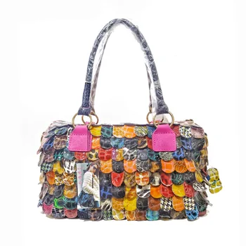 Чанта Нов дамски модни лоскутная чанта през рамо, блуждающая Персонални bag-въздушна възглавница в етнически стил