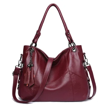 Чанта през рамо за жени, дамски чанти от мека естествена кожа, чанта-месинджър през рамо в европейския и американския стил, Реколта ретро чанта
