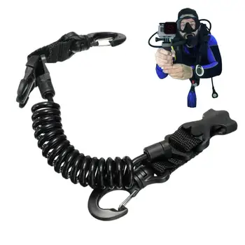 Шнур за гмуркане с пружинна връв, шнур за фотоапарати, регулируем дизайн, пружина въжето за подводна фотография, скално катерене на открито
