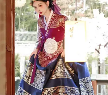 Южнокорейската принцеса Yanji Палас Ханфу на Корейското етническа рокля от висок клас на поръчка за пътуване и снимките